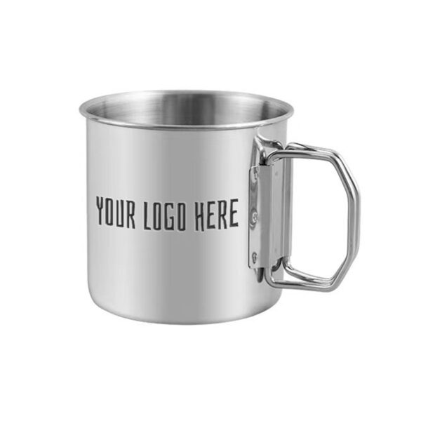 11.8oz Folding Handle Metal Camping Mug
